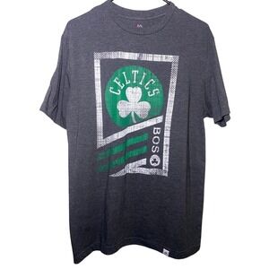NWOT. Majestic Mens Medium Boston Celtics Graphic Gray Short Sleeve T-shirt